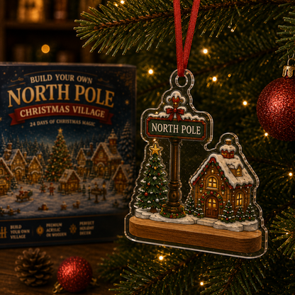 North Pole Advent Calendar 2026, 24 Piece Christmas Village