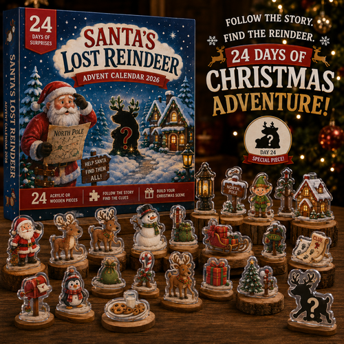 Santa's Lost Reindeer Advent Calendar 2026, 24 Christmas Ornaments