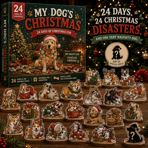 Dog Advent Calendar 2026, 24 Christmas Dog Ornaments