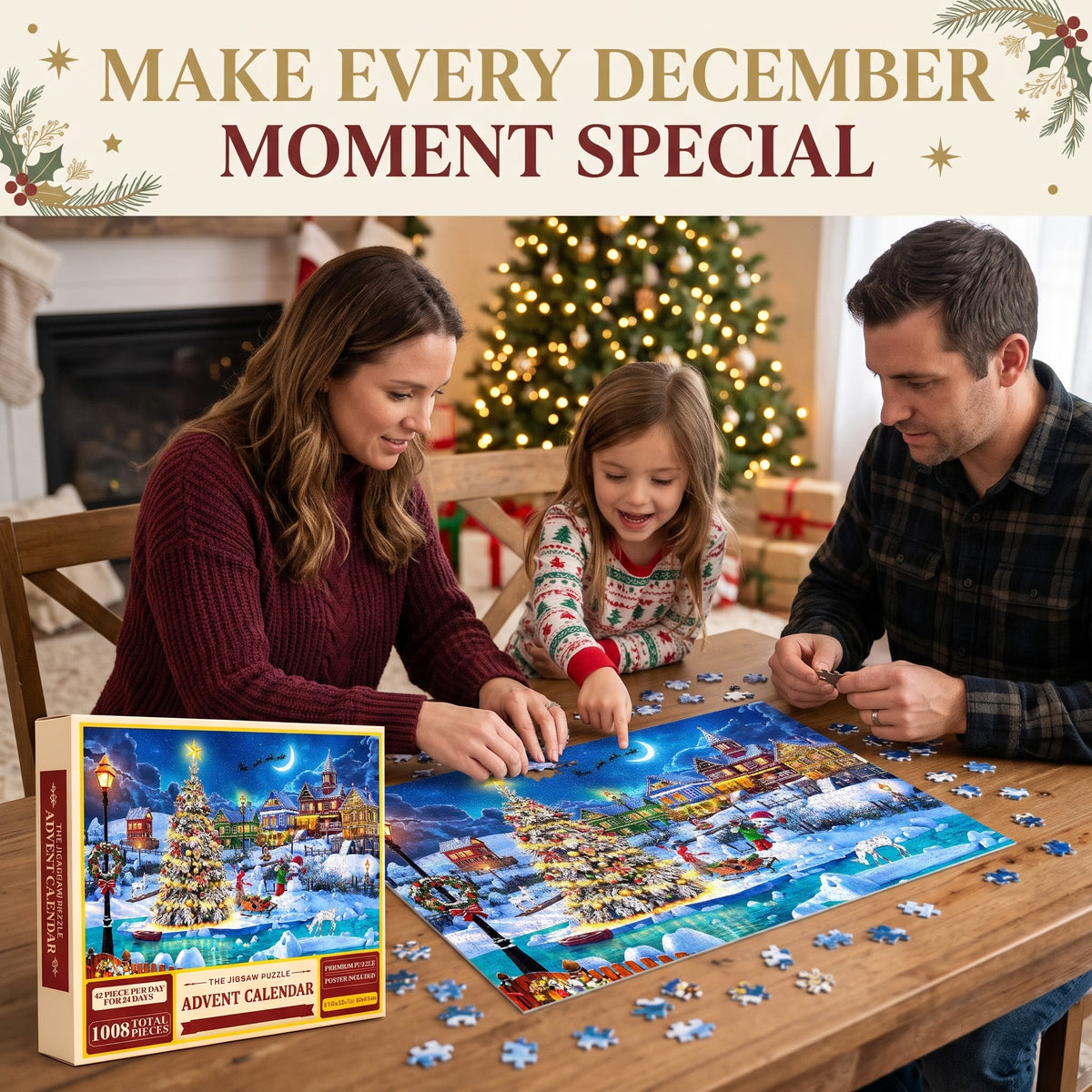 Christmas Village Puzzle Advent Calendar – 24 Days of Winter Magic