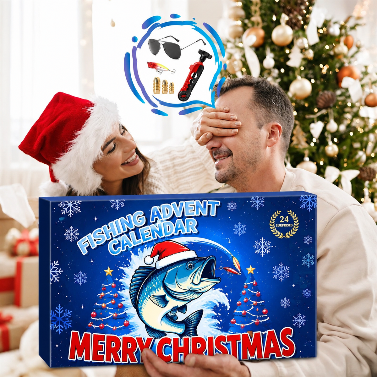 Fishing Advent Calendar for Adult Men Teen Boys, 2026 Fishing Tools Accessories Kit Christmas