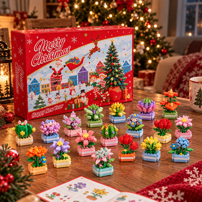 Flower Building Blocks Advent Calendar 2026 – 24 Days of Mini Flower Surprises, Christmas Countdown Gift for Kids & Adults  Copy title