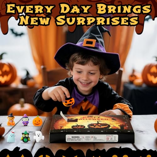 Squishy Advent Calendar 2026, Halloween Advent Calendar 24 Days for Kids