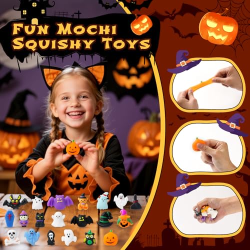 Squishy Advent Calendar 2026, Halloween Advent Calendar 24 Days for Kids