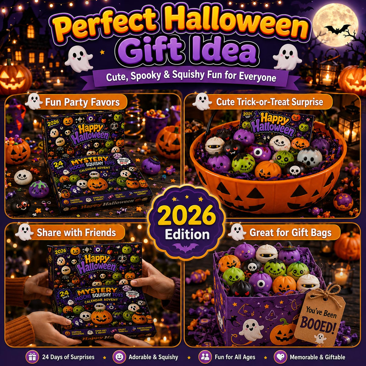 Squishy Advent Calendar 2026, Halloween Advent Calendar 24 Days
