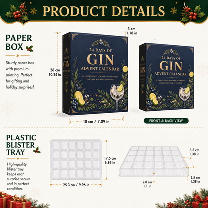 2026 Gin Advent Calendar – 24 Botanical Bottle Ornaments
