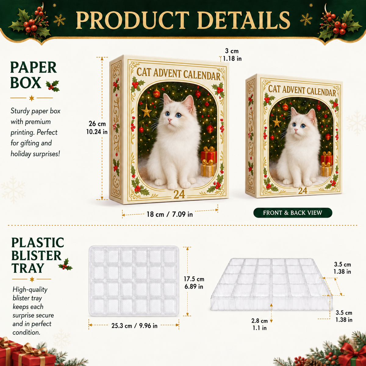Christmas Cat Advent Calendar – 24 Festive Kitty Ornaments