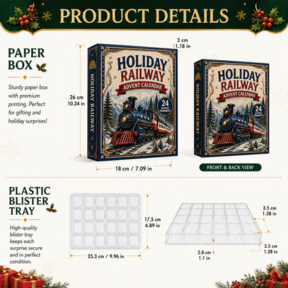 2026 Holiday Railway Advent Calendar – 24 Classic Train Ornaments