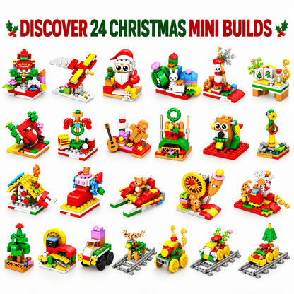 Christmas Train Building Blocks – 24-in-1 Holiday Countdown Set
