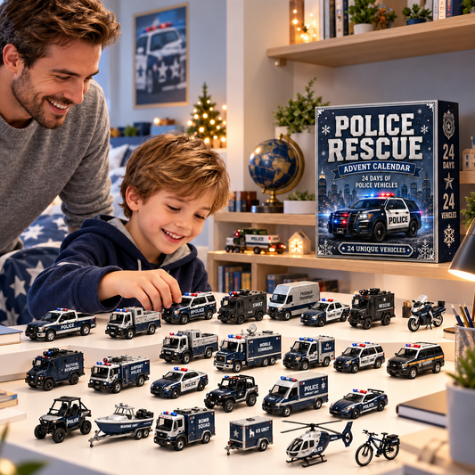 Police & Rescue Advent Calendar – 24 Emergency Vehicle Ornaments