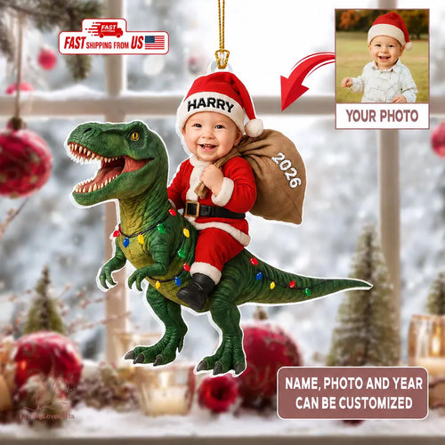 Personalized Dinosaur Christmas Ornament