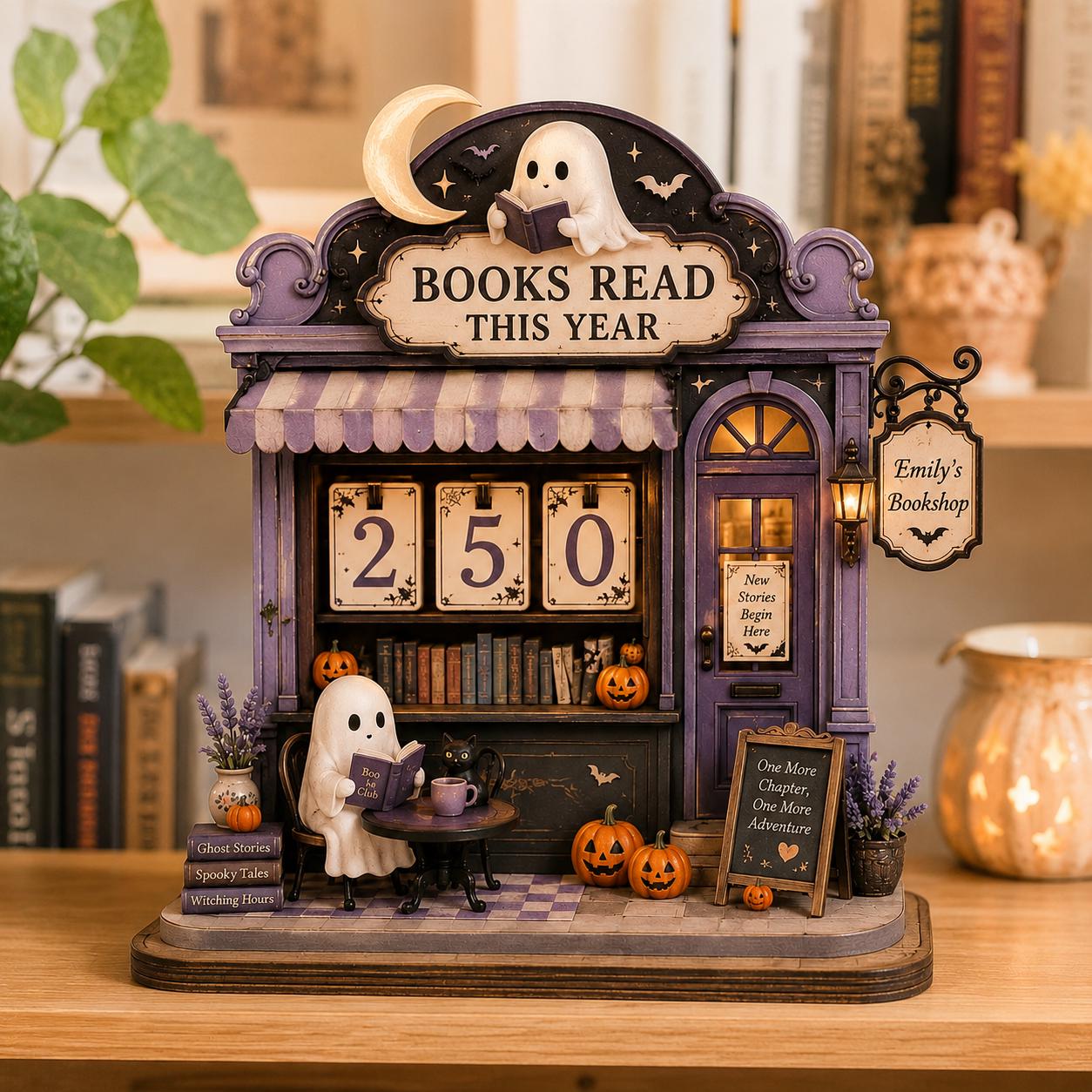 Personalized Halloween Book Tracker, Ghost Books Read This Year Sign