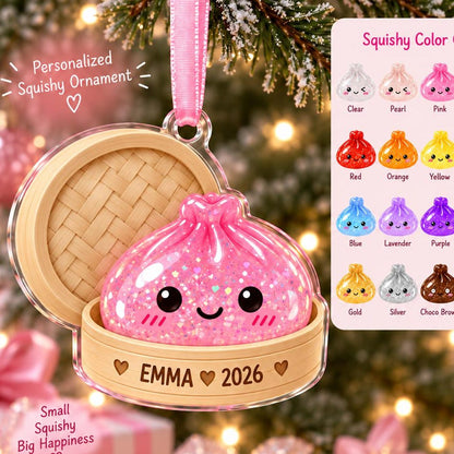 Squishy Ornament, Custom Name Dumpling Ornament