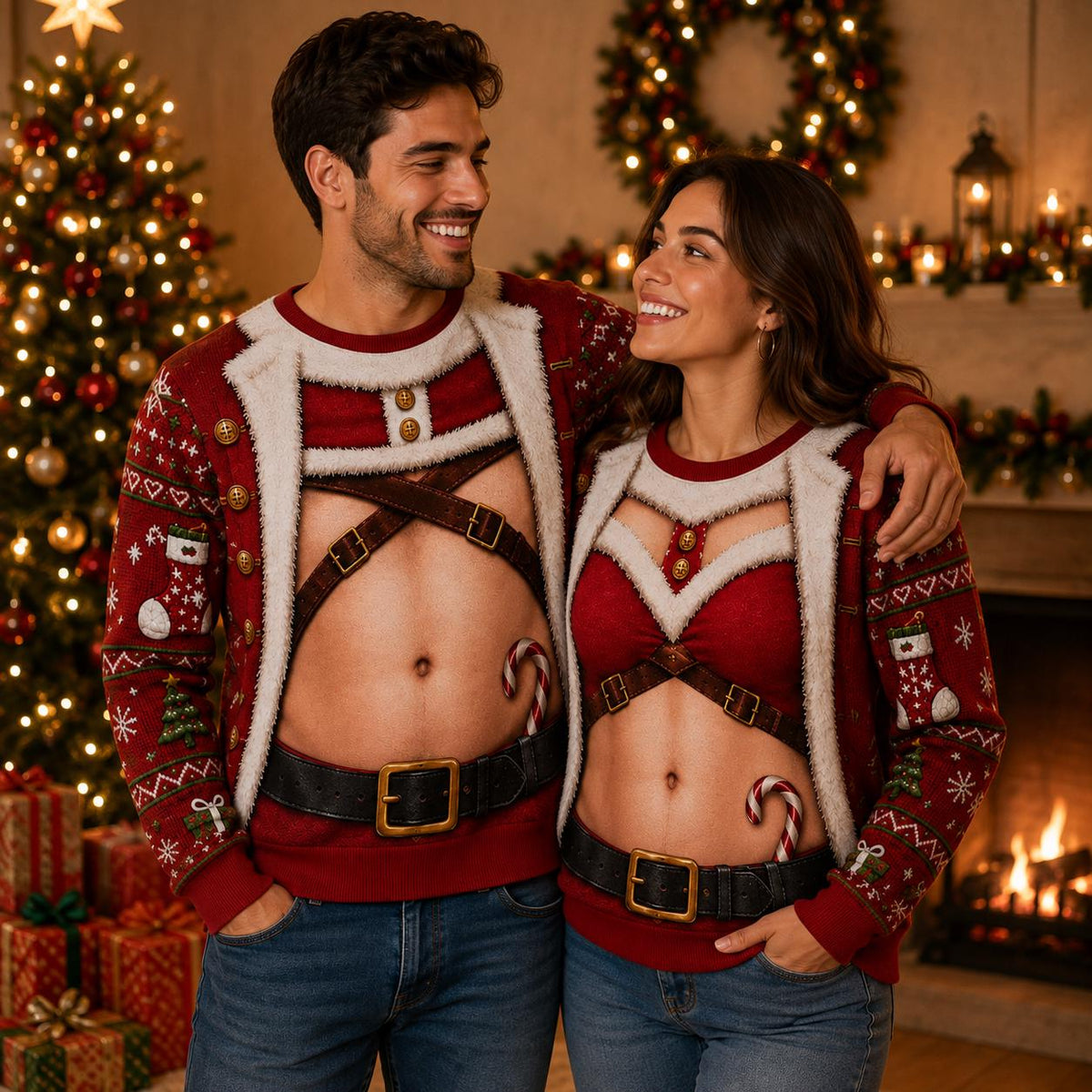 Personalized Funny Santa Body Christmas Sweater