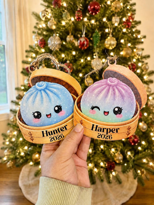 Personalized Dumpling Wood Ornament, Custom Name Squishy Dumpling Ornament 2026
