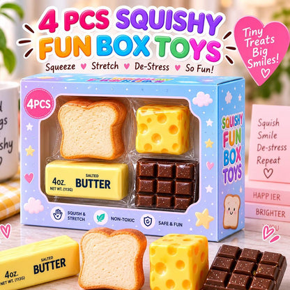 4 Piece Food Squishy Toy Set