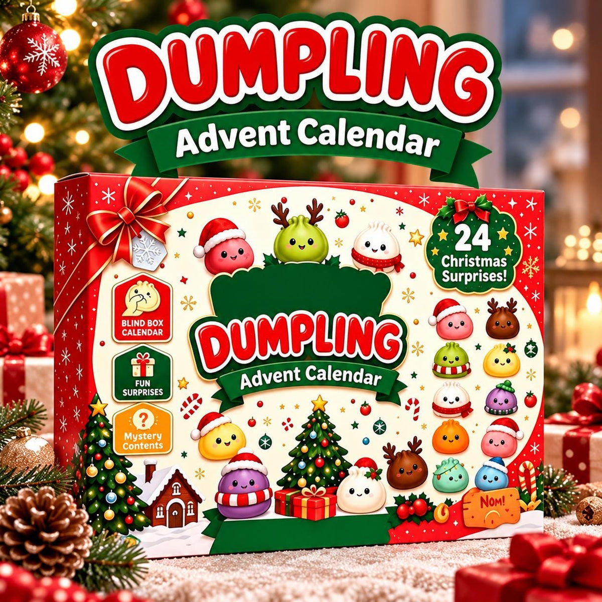 Dumpling Advent Calendar 2026, 24 Mini Squishy Dumplings