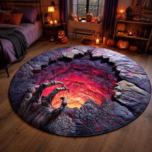 3D Skeleton Hand Halloween Round Rug