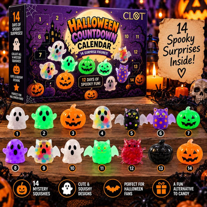 Halloween Countdown Calendar, 14 Spooky Squishy Surprise Toys