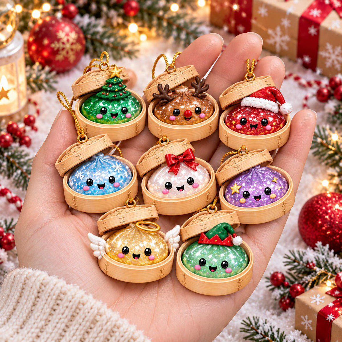 Dumpling Advent Calendar 2026, 24 Cute Dumpling Ornaments