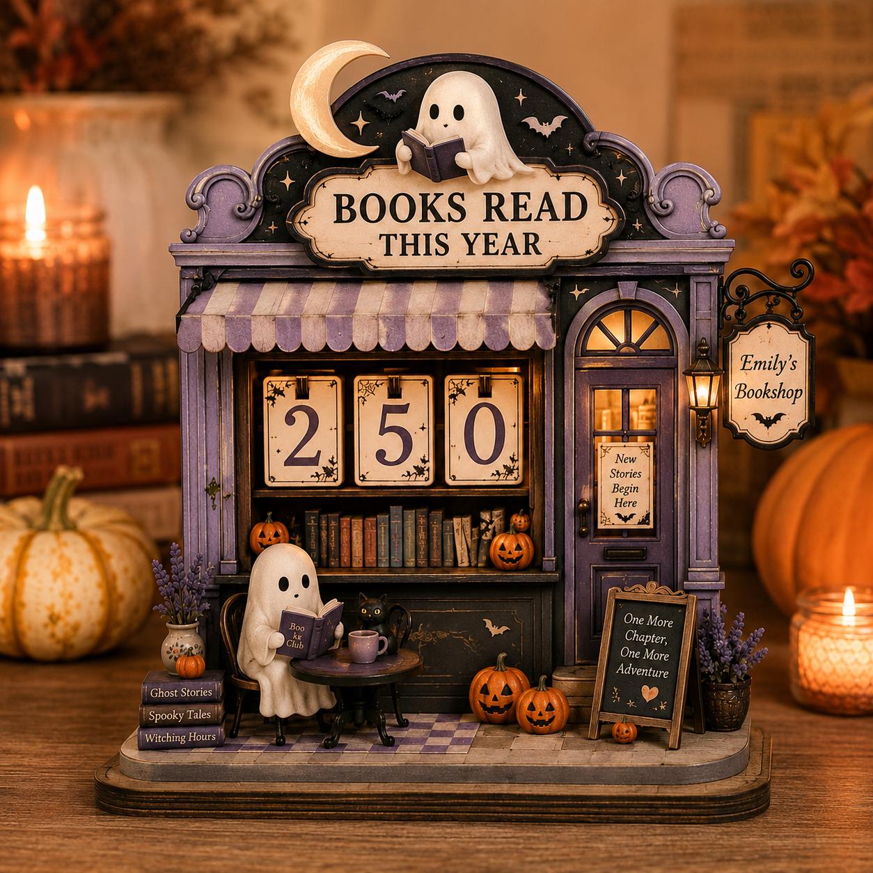 Personalized Halloween Book Tracker, Ghost Books Read This Year Sign