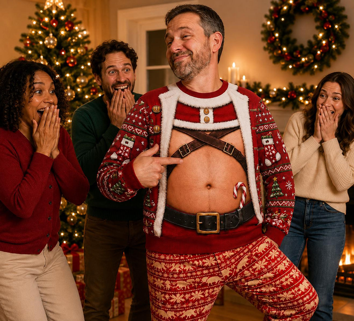 Personalized Funny Santa Body Christmas Sweater