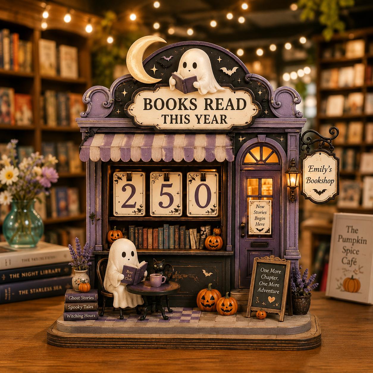 Personalized Halloween Book Tracker, Ghost Books Read This Year Sign