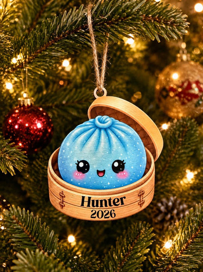Personalized Dumpling Wood Ornament, Custom Name Squishy Dumpling Ornament 2026