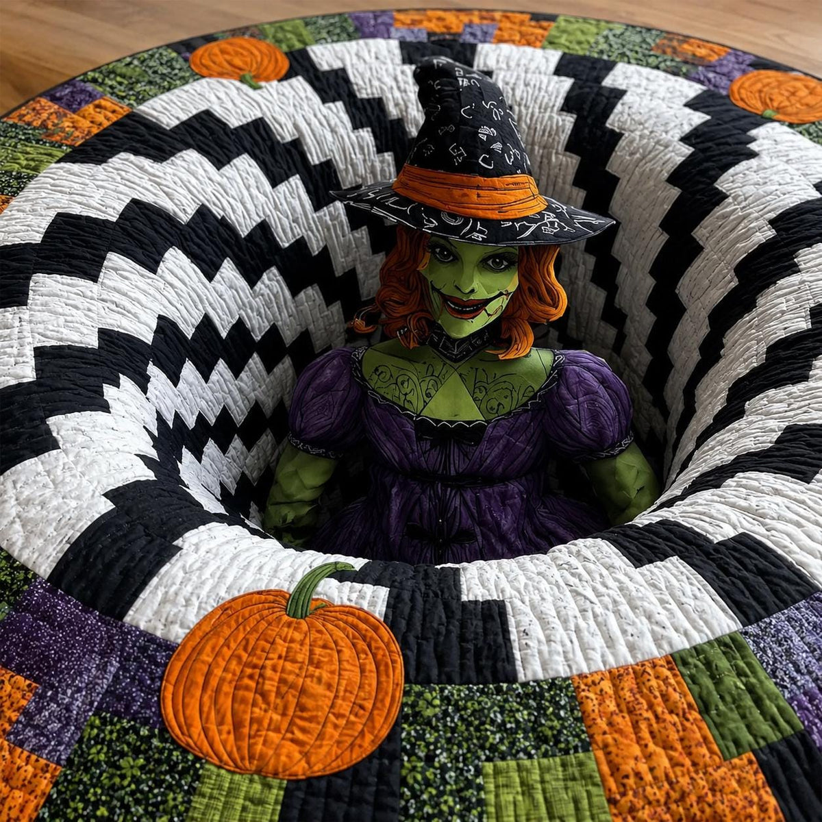 3D Witch Halloween Round Rug