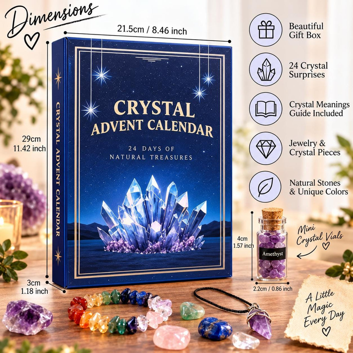 Crystal Advent Calendar, 24 Day Crystal Countdown