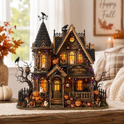 Personalized Haunted House Wood Block