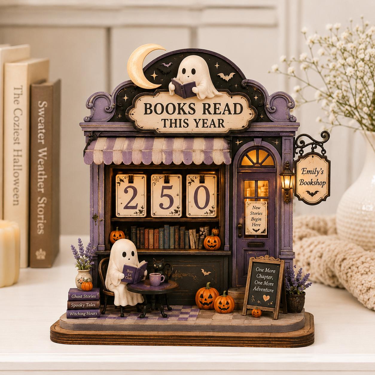 Personalized Halloween Book Tracker, Ghost Books Read This Year Sign