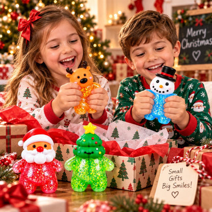 Christmas Squishy Toy Set, 3 Holiday Character Squishie