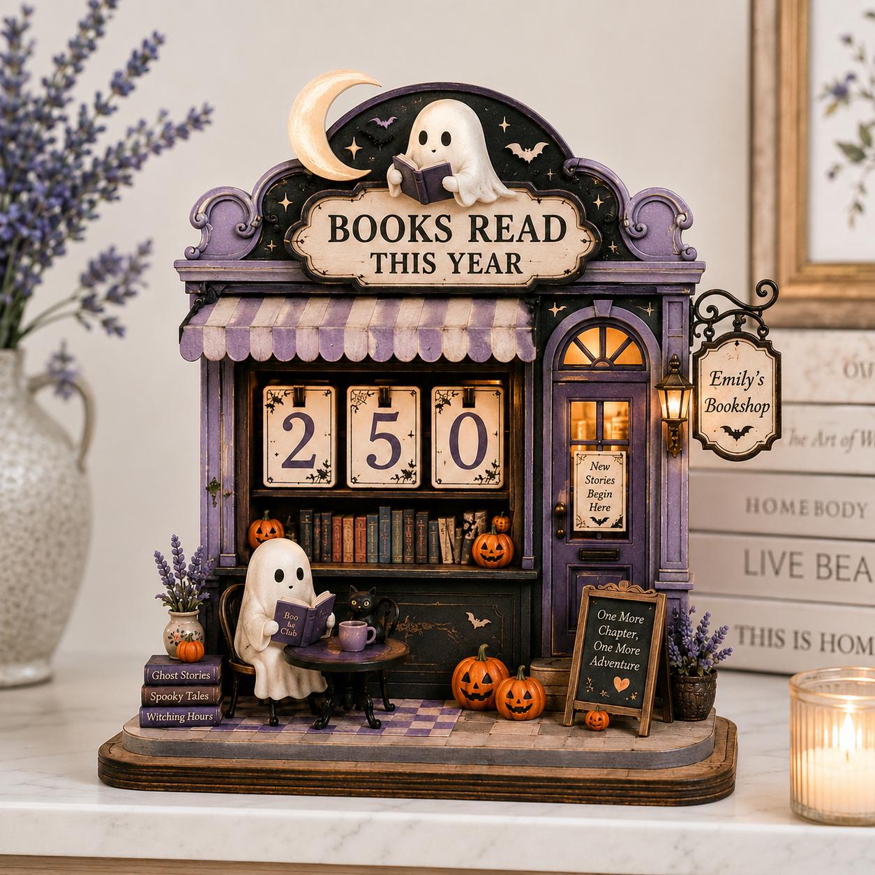 Personalized Halloween Book Tracker, Ghost Books Read This Year Sign