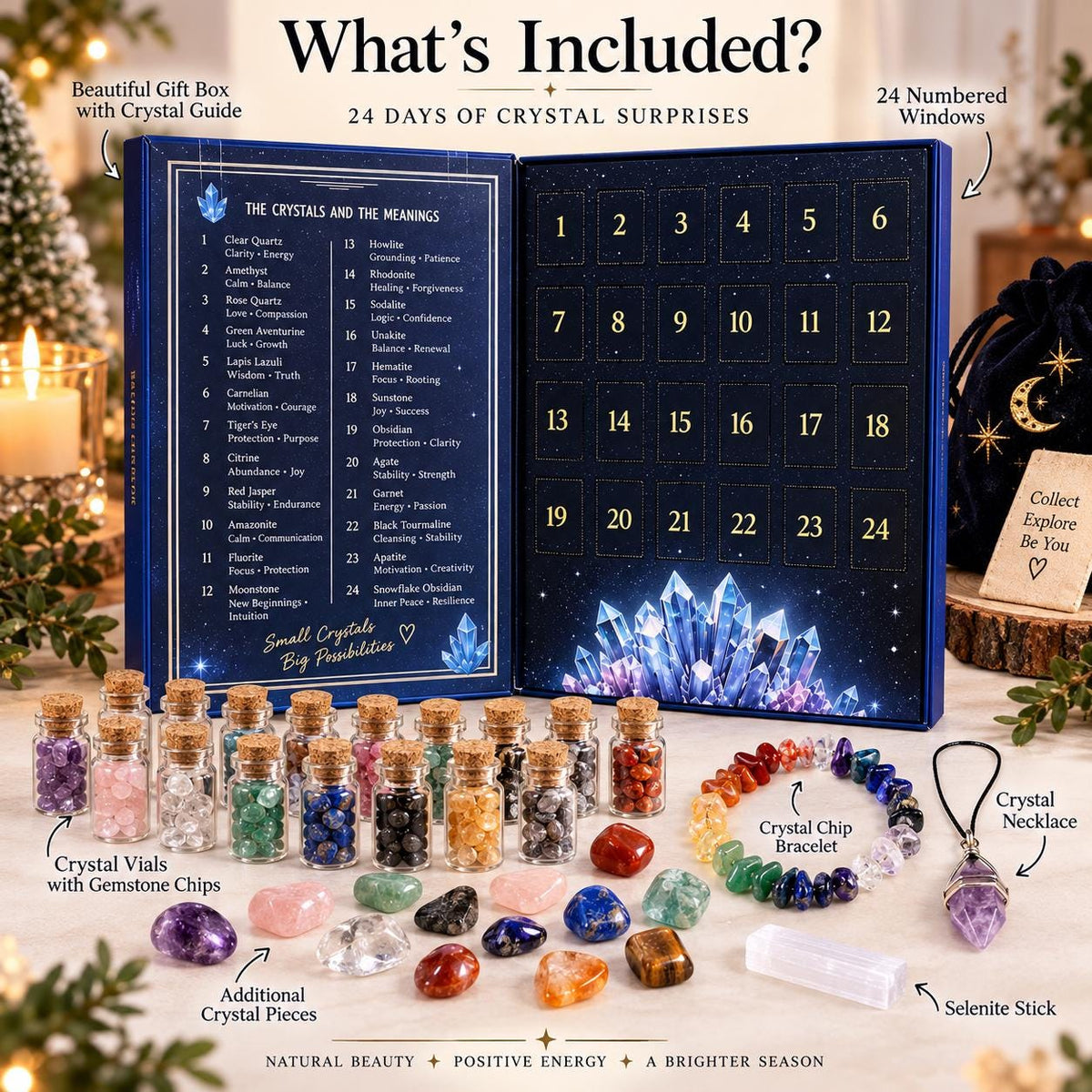 Crystal Advent Calendar, 24 Day Crystal Countdown