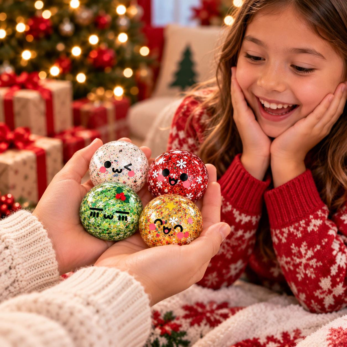 Dumpling Christmas Gift Set, 24 Day Squishy Advent Calendar, Cozy Blanket & Plush Dumpling Pillow, Cute Holiday Gift for Kids