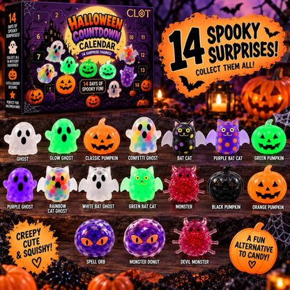Halloween Countdown Calendar, 14 Spooky Squishy Surprise Toys