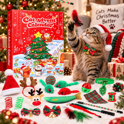 Cat Advent Calendar 2026, 24 Day Christmas Countdown with Cat Toys