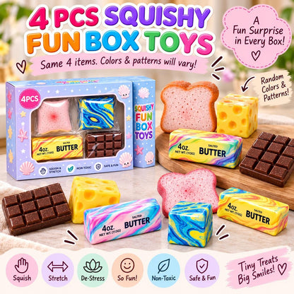4 Piece Food Squishy Toy Set