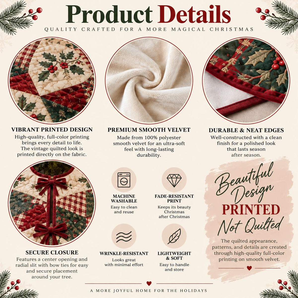 Christmas Tree Skirt, Quilted Patchwork Tree Skirt