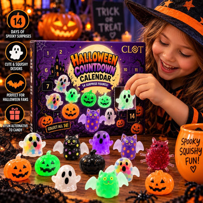 Halloween Countdown Calendar, 14 Spooky Squishy Surprise Toys
