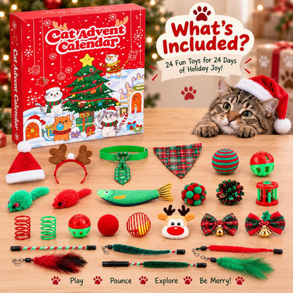 Cat Advent Calendar 2026, 24 Day Christmas Countdown with Cat Toys