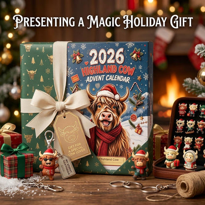 Highland Cow Advent Calendar 2026, 3D Mini Highland Cow Figures