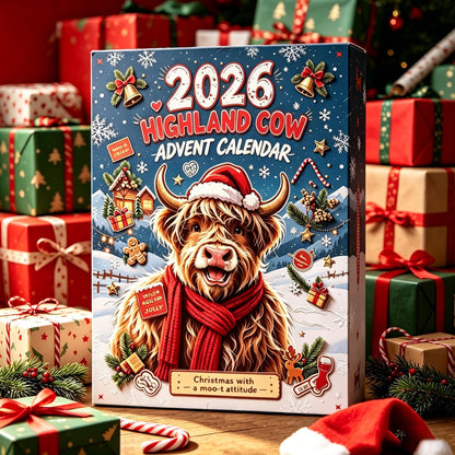 Highland Cow Advent Calendar 2026, 3D Mini Highland Cow Figures