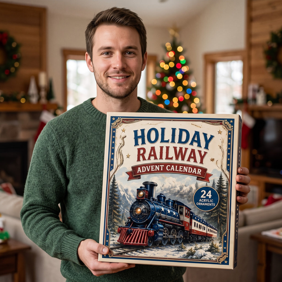 2026 Holiday Railway Advent Calendar – 24 Classic Train Ornaments