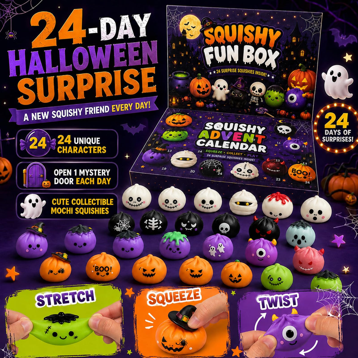 Halloween Advent Calendar 2026, Halloween Mochi Countdown Advent Calendar for Adults
