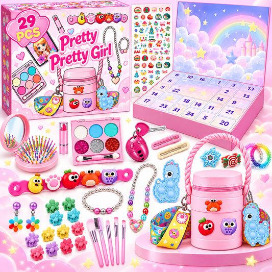 Girls Advent Calendar 2026, 24 Day Christmas Countdown with Beauty Accessories, Jewelry, Makeup & Hair Accessories