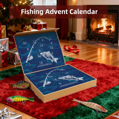 Advent Calendar Fishing Lure Set - 24 Days Countdown with Unique Lures for Freshwater & Saltwater