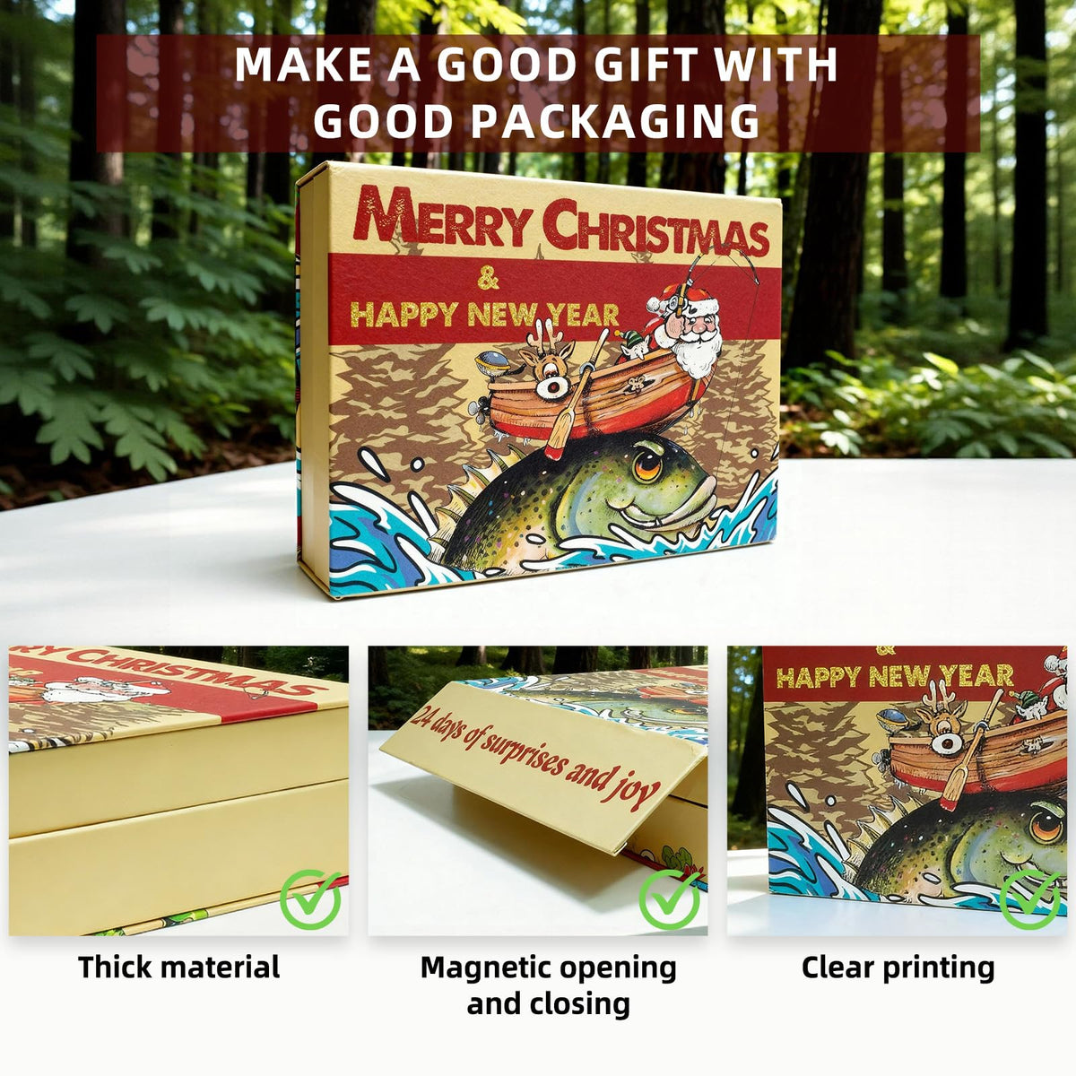 Advent Calendar Fishing Lure Set - 24 Days Countdown with Unique Lures for Freshwater & Saltwater
