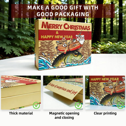 Advent Calendar Fishing Lure Set - 24 Days Countdown with Unique Lures for Freshwater & Saltwater